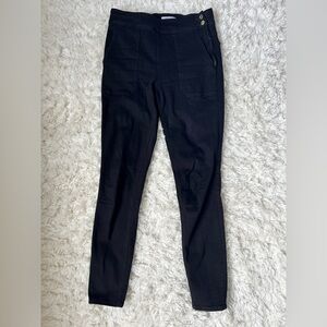 FRAME black skinny jeans cargo pockets gold buttons high rise 28